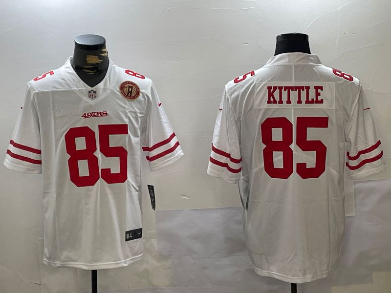 Men San Francisco 49ers 85 Kittle White 2024 Nike Vapor Limited NFL Jersey style 3